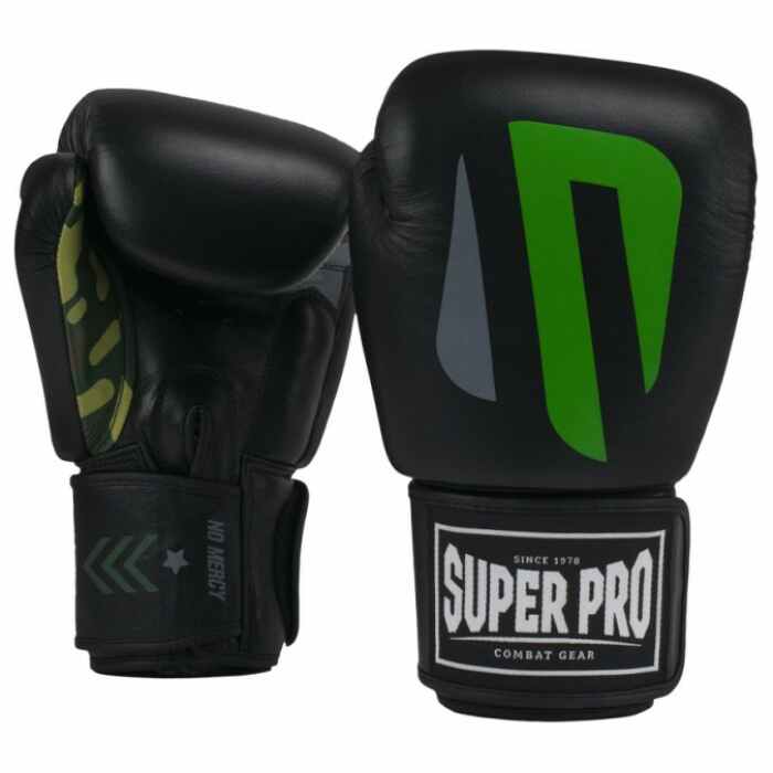 Super Pro No Mercy Bokshandschoenen - Zwart met groen