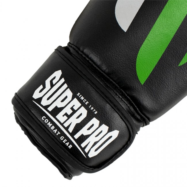 Super Pro No Mercy Bokshandschoenen Kids - Zwart met groen - jokasport.nl
