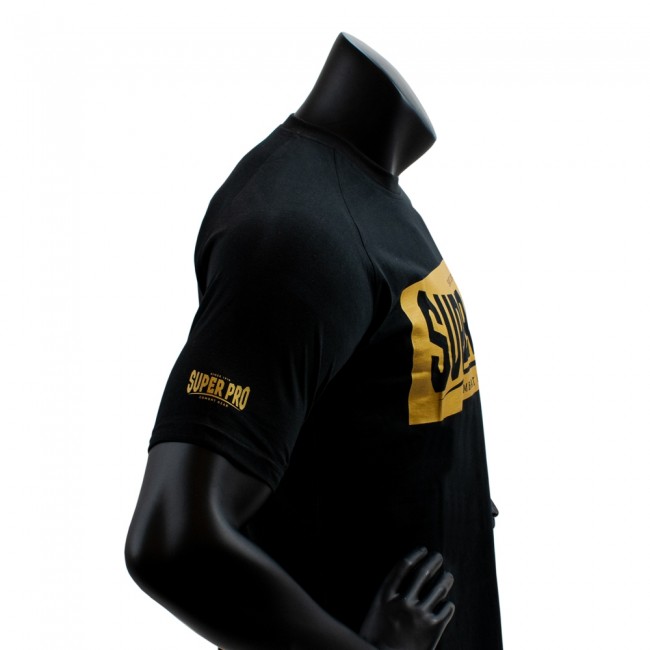 Super Pro T-Shirt met logo – Katoen – Zwart met goud 5