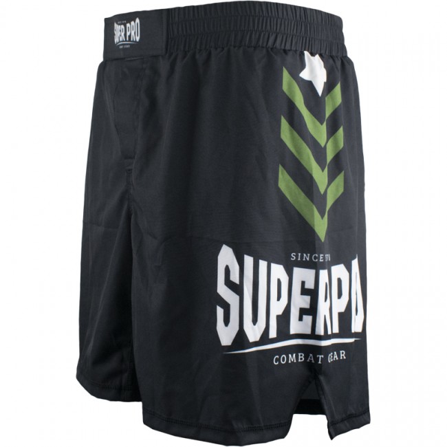 Super Pro Fightshort No Mercy – Heren – Zwart met groen 3