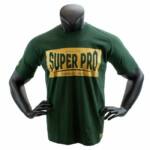 Super Pro T-Shirt met logo - Katoen - Groen met goud