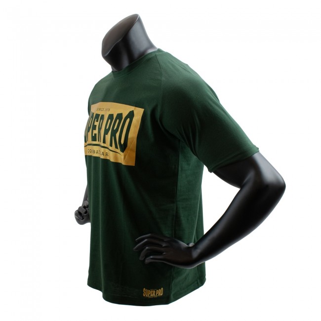 Super Pro T-Shirt met logo – Katoen – Groen met goud 3