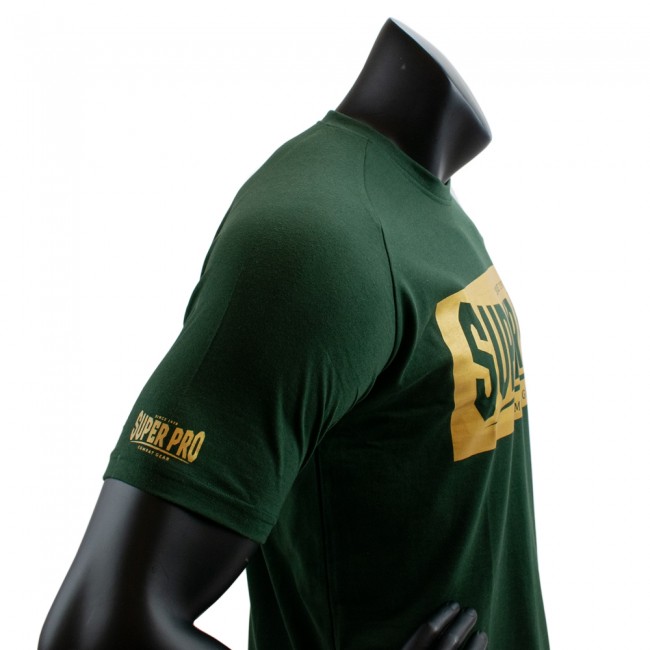 Super Pro T-Shirt met logo – Katoen – Groen met goud 5