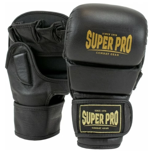 Super Pro MMA Shooter Handschoenen - Zwart met goud