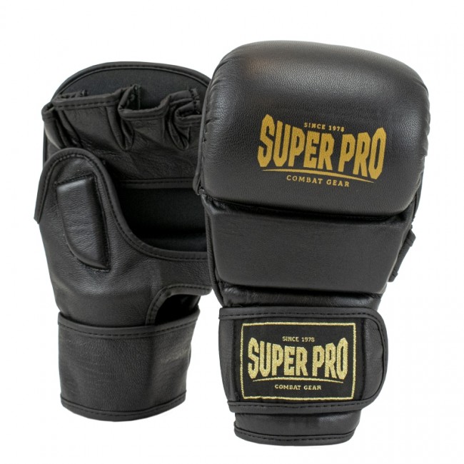 Super Pro MMA Shooter Handschoenen – Zwart met goud 8