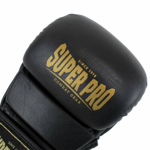 Super Pro MMA Shooter Handschoenen - Zwart met goud