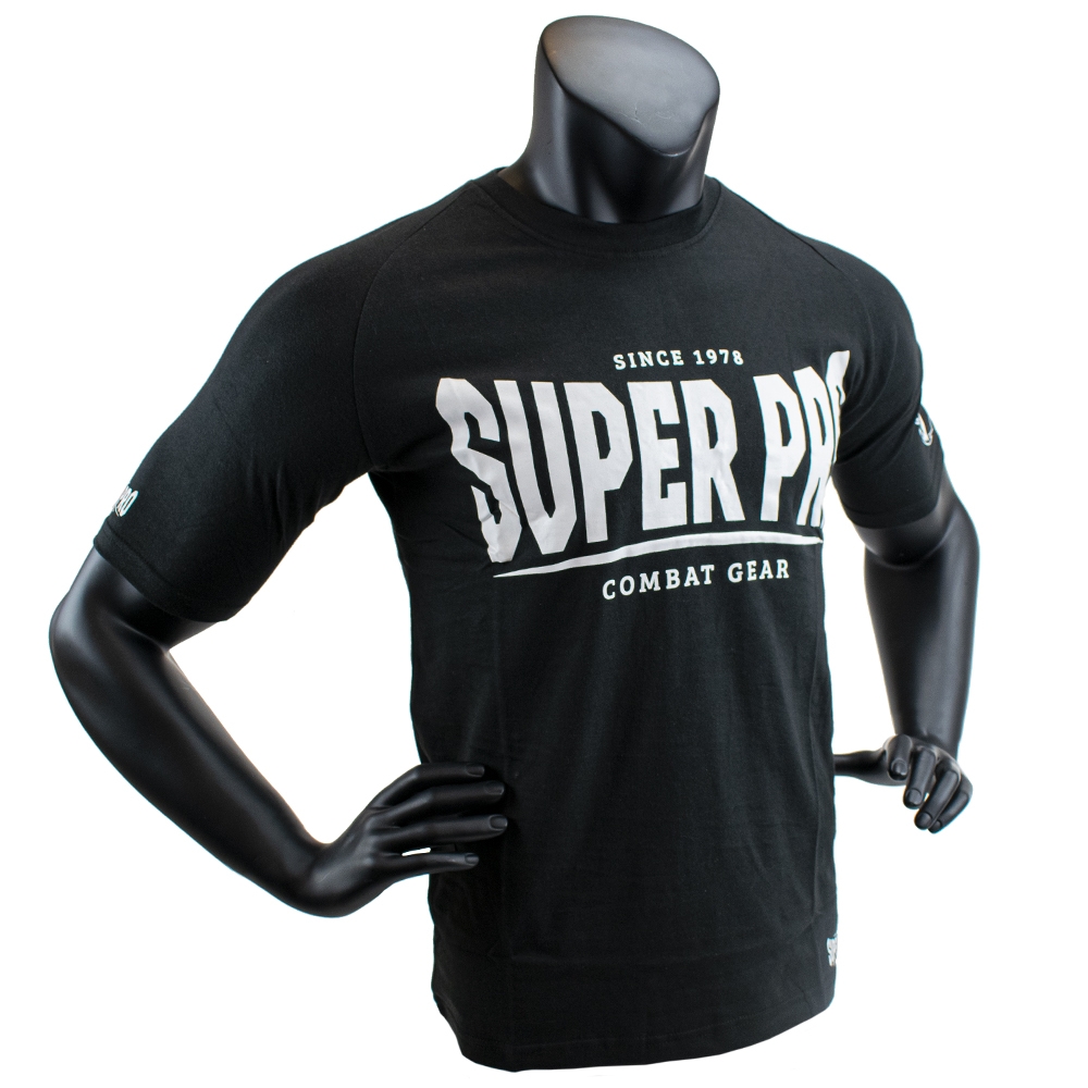 Super Pro T-Shirt met logo – Katoen – Zwart met wit 1
