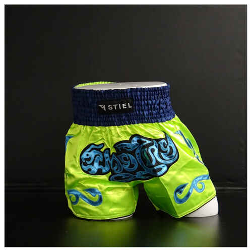 Stiel Muay Thai Short- Broekje - Groen / Blauw / Marine - jokasport.nl