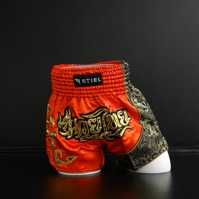 Stiel Muay Thai Short- Broekje - Dragon Rood / Goud