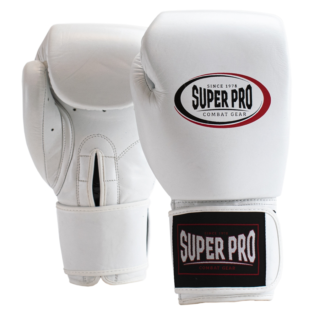 Super Pro Thai-Pro Bokshandschoenen - Leer - Wit