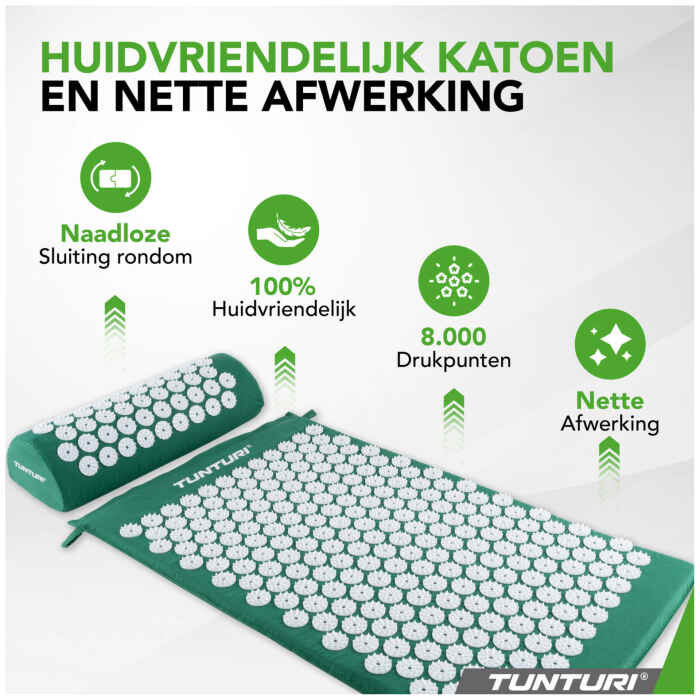 Tunturi Spijkermat - Acupressuur Mat en Kussen - Beige