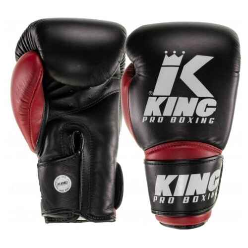 King Star 10 Bokshandschoenen - Leer - Zwart / Rood