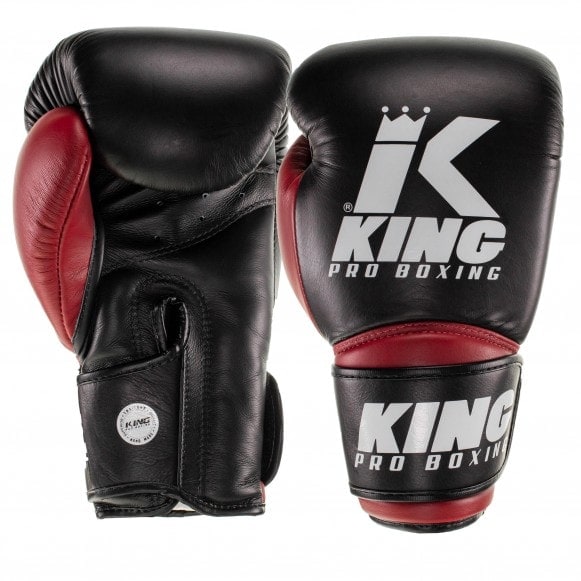King Star 10 Bokshandschoenen - Leer - Zwart / Rood