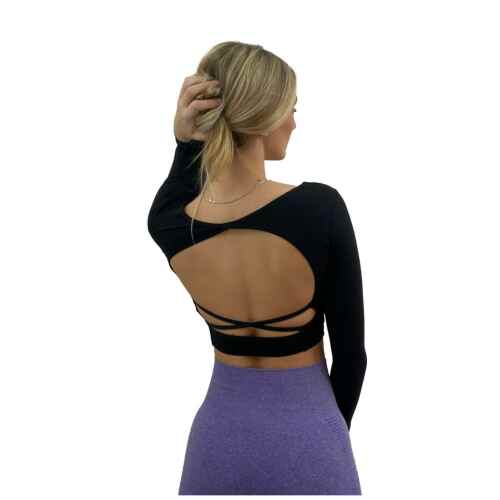 Fittastic Sportswear Backless Top Black
