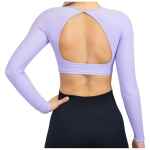 Fittastic Sportswear Longsleeve Backless Top Purple 1