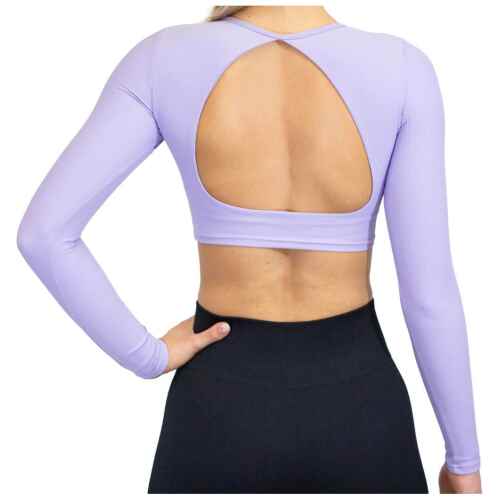 Fittastic Sportswear Longsleeve Backless Top Purple