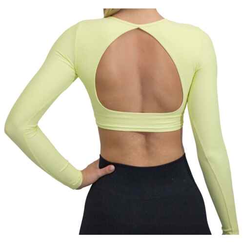 Fittastic Sportswear Longsleeve Backless Top Yellow