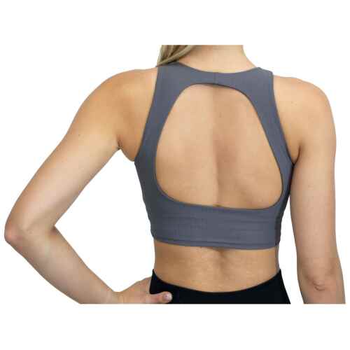 Fittastic Sportswear No Sleeve Backless Top Gray