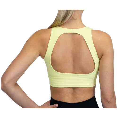 Fittastic Sportswear No Sleeve Backless Top Yellow