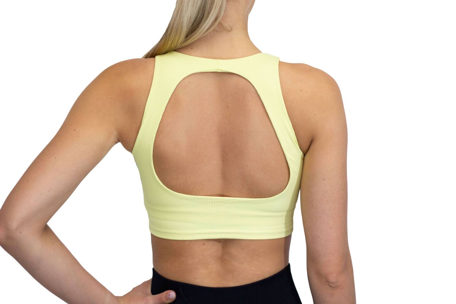 Fittastic Sportswear No Sleeve Backless Top Yellow