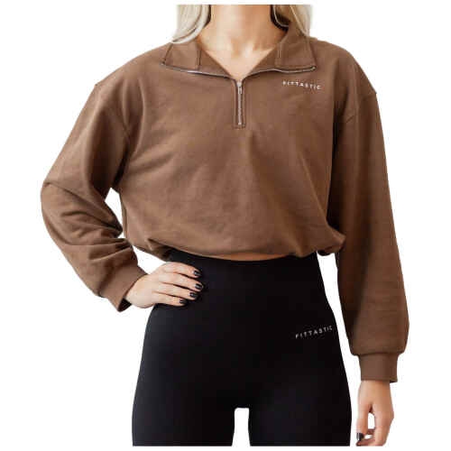 Fittastic Sportswear Zip-up Trui Coffee Brown