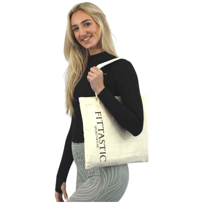 Fittastic Sportswear Totebag 2.0 - Draagtas Katoen - Beige - jokasport.nl