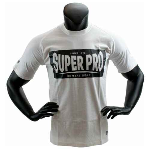 Super Pro T-Shirt met logo - Katoen - Wit met zwart