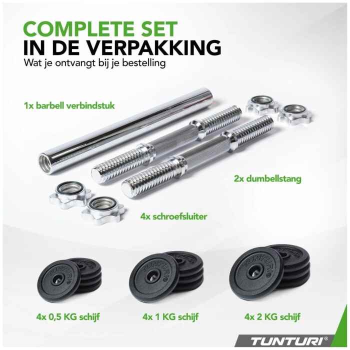 Tunturi Halter & Dumbells Set - 20 kg, Ijzer