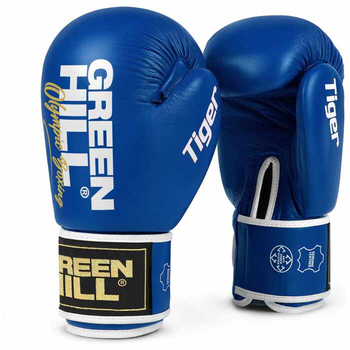 Green Hill Tiger 2.1 Bokshandschoenen - Leer - Blauw jokasport.nl