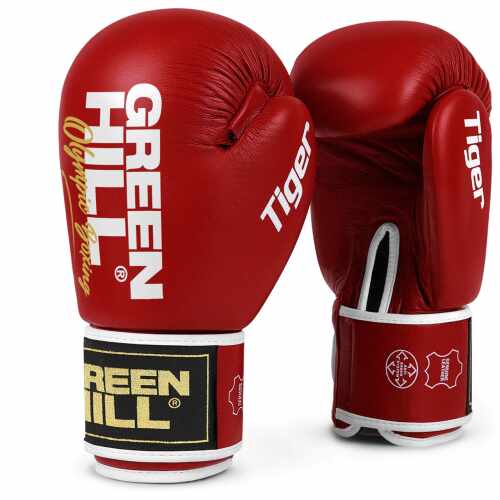 Green Hill Tiger 2.1 Bokshandschoenen - Leer - Rood jokasport.nl
