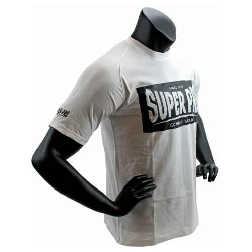 Super Pro T-Shirt met logo - Katoen - Wit met zwart