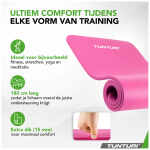 Tunturi Fitnessmat NBR 15mm - met draagkoord - Roze
