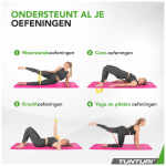 Tunturi Fitnessmat NBR 15mm - met draagkoord - Roze