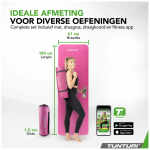 Tunturi Fitnessmat NBR 15mm - met draagkoord - Roze