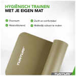 Tunturi Fitnessmat NBR 15mm - met draagkoord - Legergroen