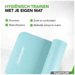 Tunturi Fitnessmat NBR 15mm - met draagkoord - Lichtblauw