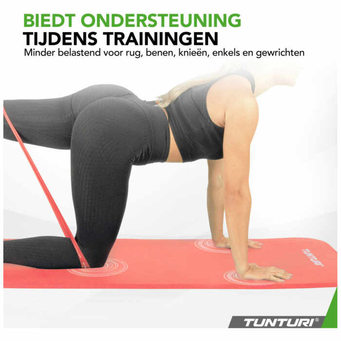 Tunturi Fitnessmat NBR 15mm - met draagkoord - Rose goud