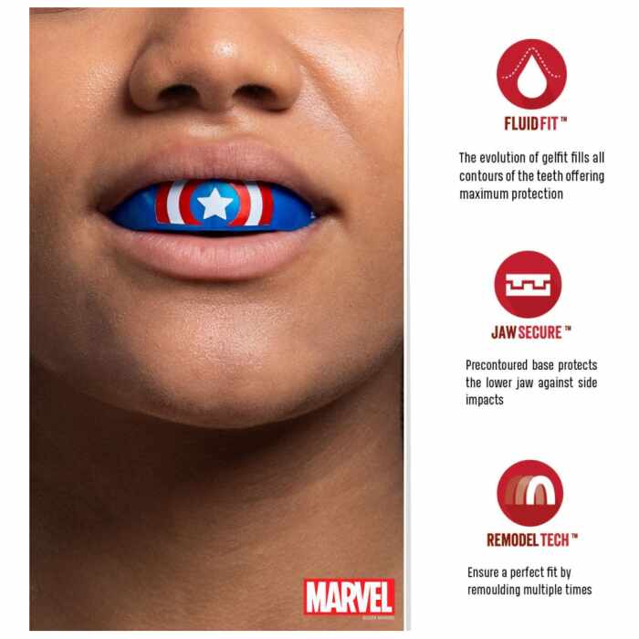 Marvel x SafeJawz - Gel Bitje - Captain America - jokasport.nl