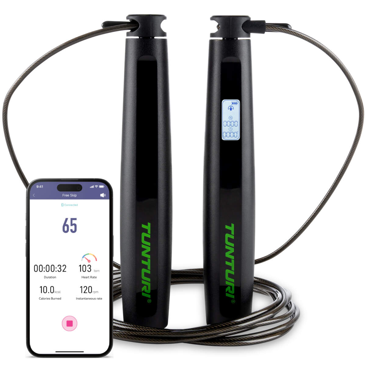 Tunturi Slim springtouw met display en app
