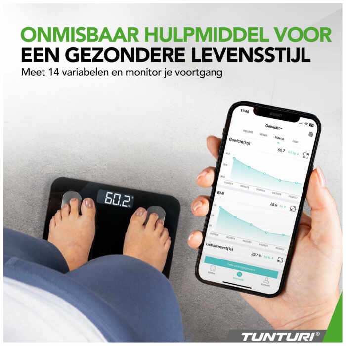 Tunturi SC30 Smart Scale - Weegschaal met app