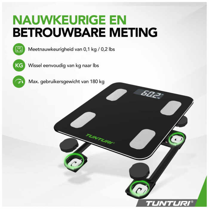 Tunturi SC30 Smart Scale - Weegschaal met app