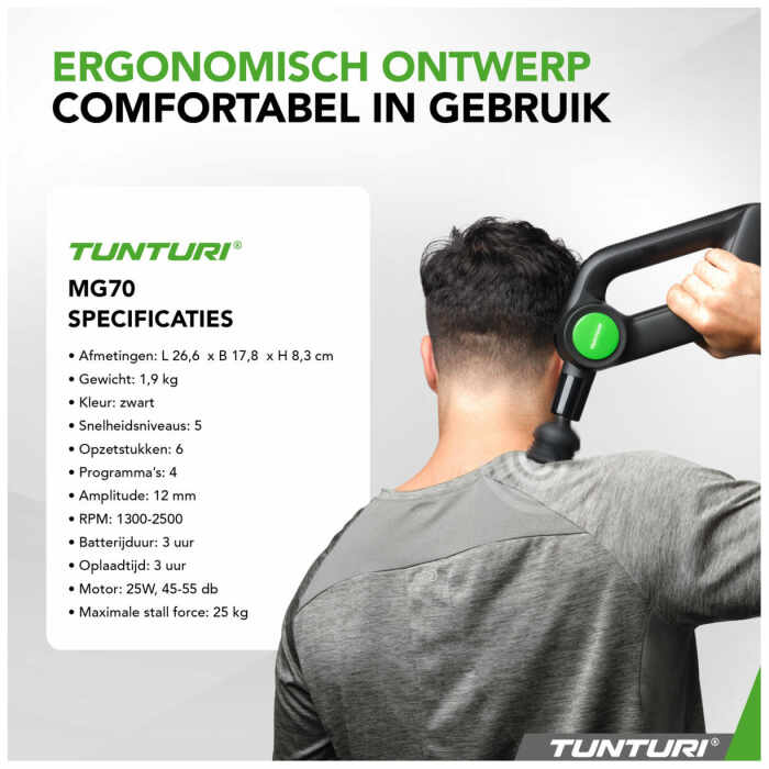 Tunturi MG70 Massage Gun Pro - Massagepistool Pro