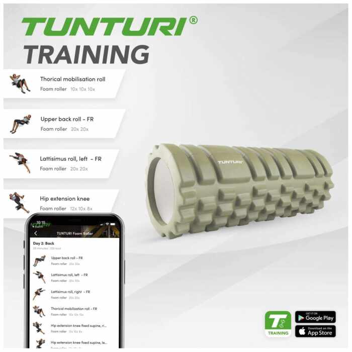 Tunturi Yoga Grid Foam Roller 33cm - jokasport.nl