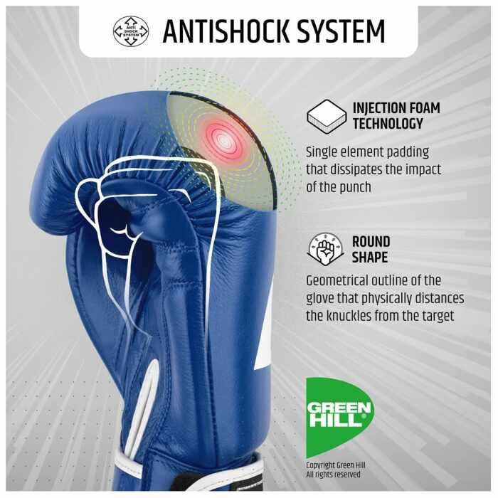 Green Hill Tiger 2.2 Bokshandschoenen - Leer - Blauw