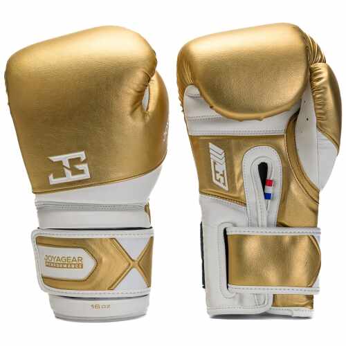 Joyagear Performance Velcro Bokshandschoenen - Goud/Wit jokasport.nl
