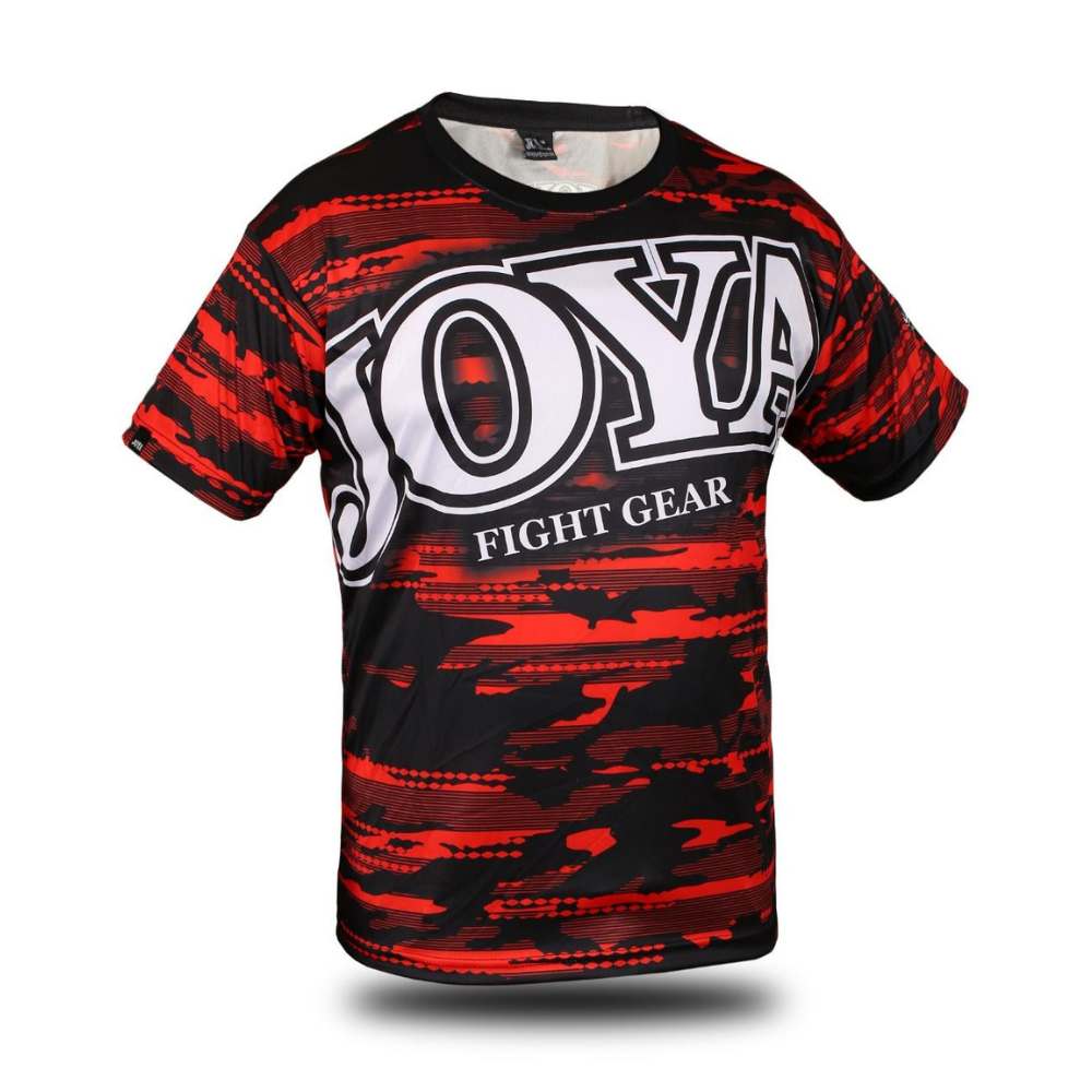 Joya Camo V2 Sportshirt - Polyester - Zwart/Rood