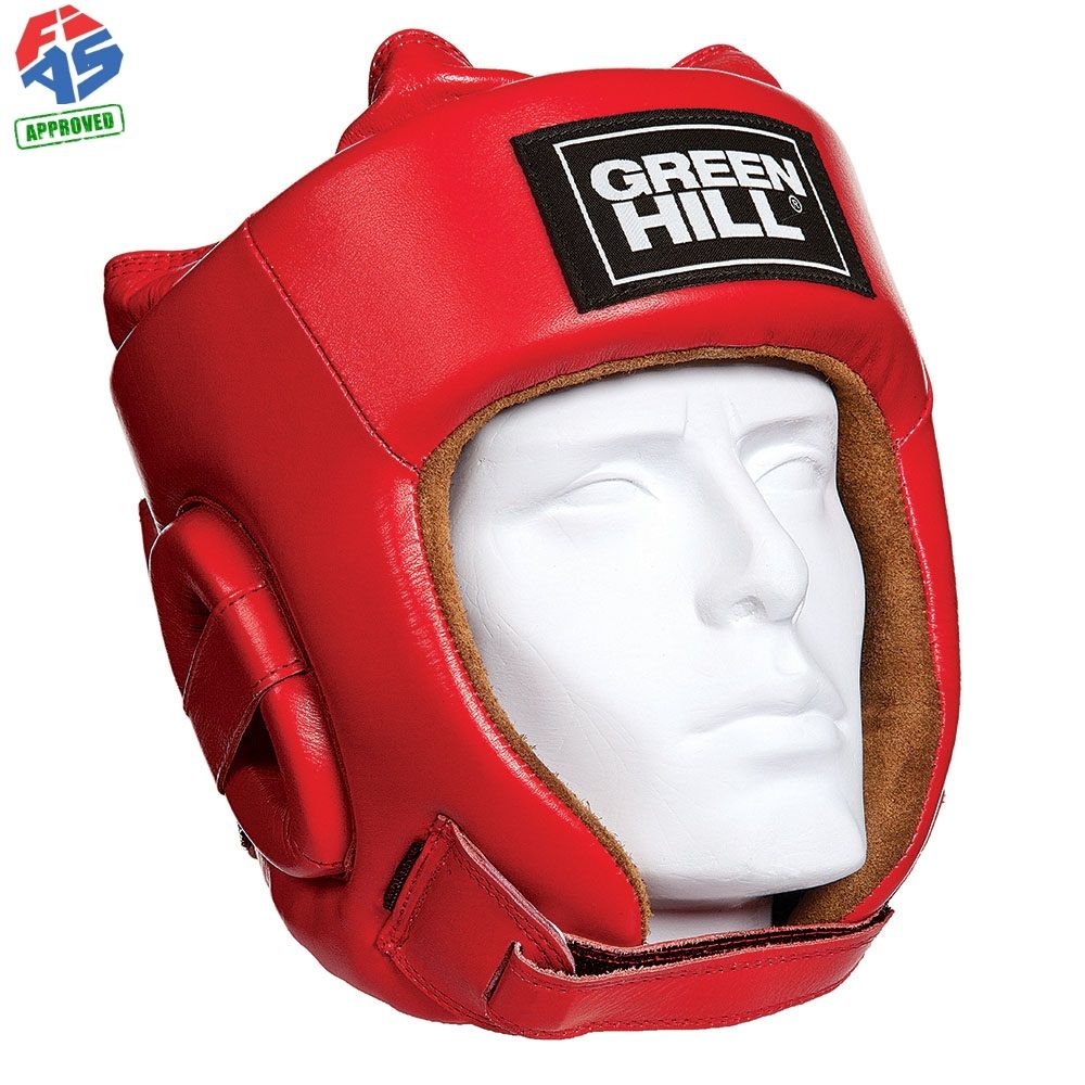 Green Hill Five Stars FIAS Hoofdkap - Rood - Leer
