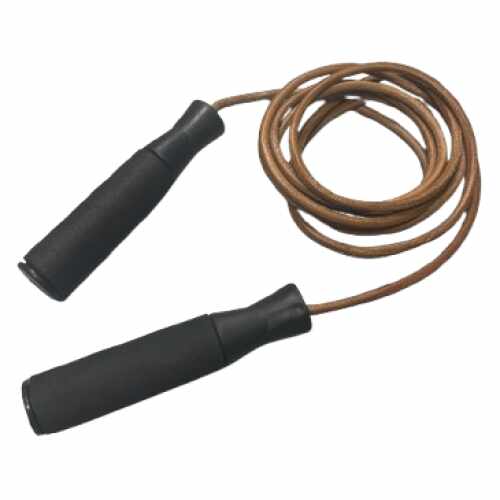 Stiel Springtouw Leer met kunststof handvat www.jokasport.nl