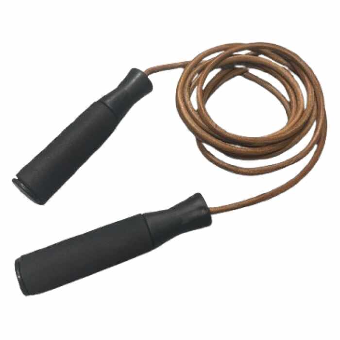 Stiel Springtouw Leer met kunststof handvat www.jokasport.nl