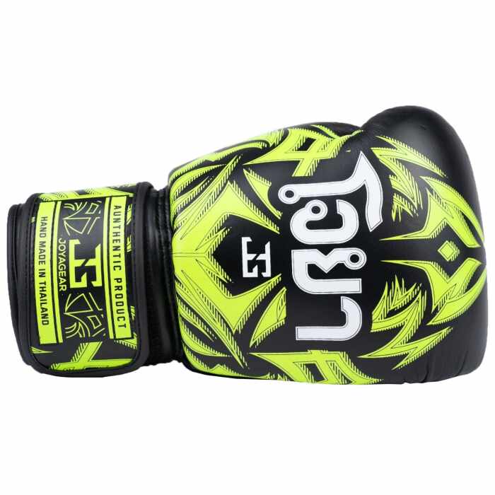 Joya Nak Muay - Bokshandschoenen Leer - Zwart / Lime